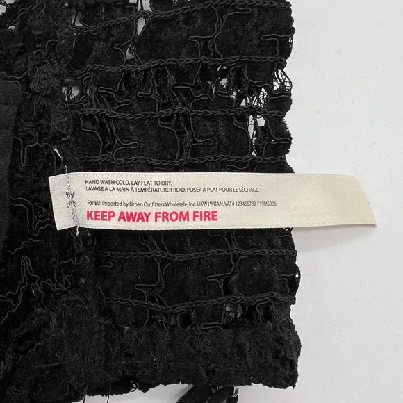 FREE PEOPLE ONE Celine Lace Bralette Womens Small Black Strappy Flocked Velvet - Picture 11 of 15